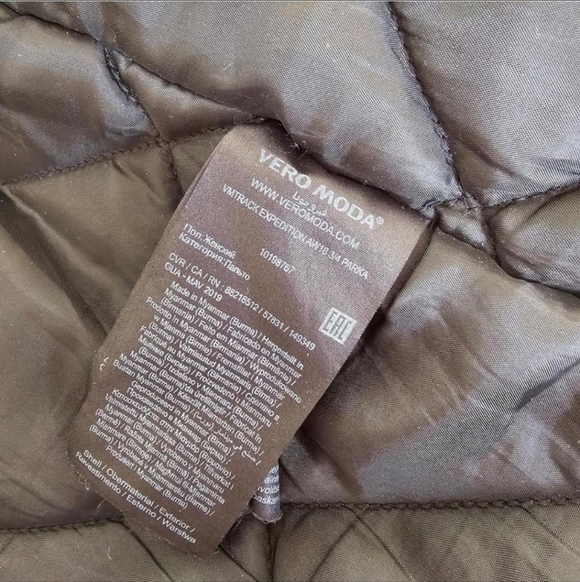 Vera Moda Size S Women's Black Hooded Parka with Faux Fur Trim Winter Coat - Picture 3 of 4